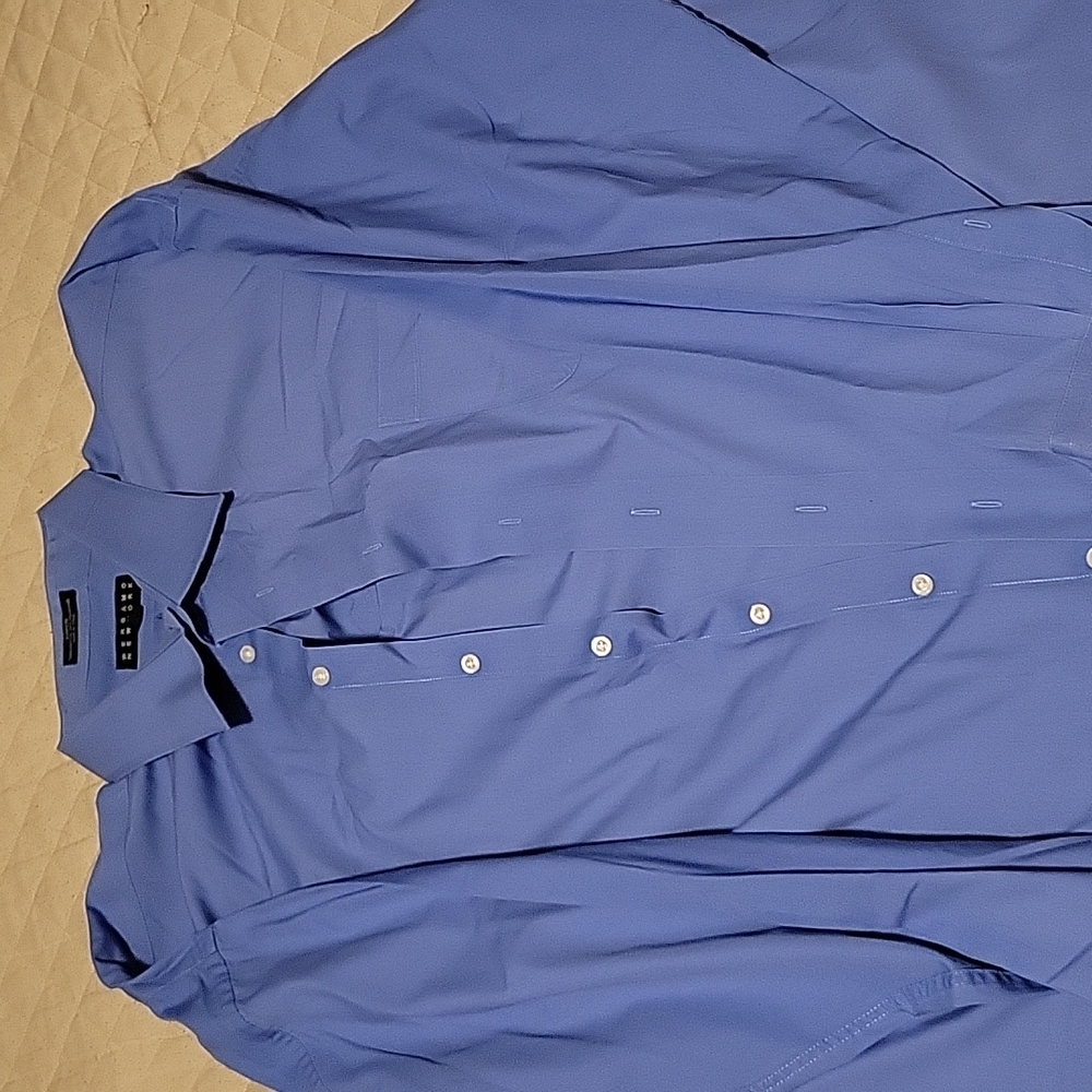 EUC Bergamo New York Dress Shirt Blue 3XLT  Neck 19-19.5 36/37 Poplin